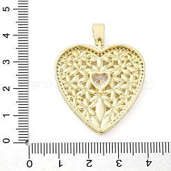 Brass Micro Pave Clear Cubic Zirconia Pendants&nbsp;KK-S510-31G-04