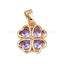 Brass Pave Cubic Zirconia Pendants&nbsp;KK-E795-20KCG-01
