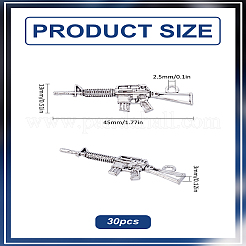 30Pcs Tibetan Style Alloy Rifle/Gun Pendants&nbsp;FIND-LP0002-34