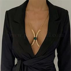 U Shaped Brass Rhinestone Chest Bracket Body Chains&nbsp;WG49994-03