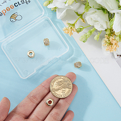 8Pcs Brass Micro Pave Cubic Zirconia Beads&nbsp;ZIRC-BBC0003-55G