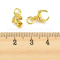 Brass Micro Pave Red Cubic Zirconia Ice Pick Pinch Bails&nbsp;KK-H452-35G-02