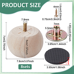 Wood Furniture Legs&nbsp;FIND-WH0139-966B