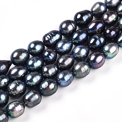 Natural Cultured Freshwater Pearl Beads Strands&nbsp;PEAR-N012-09F