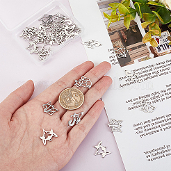 32Pcs 4 Style 201 Stainless Steel Pendants&nbsp;STAS-DC0010-70