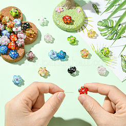 40Pcs 10 Colors Handmade Lampwork Beads&nbsp;LAMP-PA0001-10