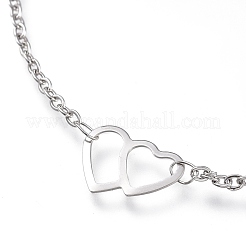 Tarnish Resistant 304 Stainless Steel Cable Chain Anklets&nbsp;AJEW-M026-05P