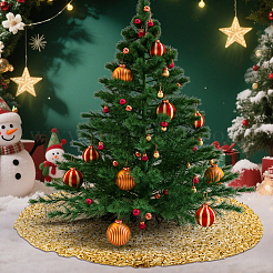 Polyester Sequin Christmas Tree Skirt&nbsp;DIY-WH0622-400B
