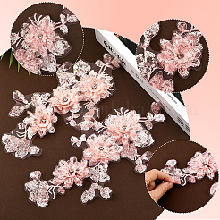 2Pcs 2 Styles Polyester Silk Lace Cloth Patches&nbsp;DIY-CY0002-01