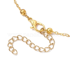 2Pcs 2 Colors Brass & Faceted Round Glass Beaded Flower Link Chain Necklaces&nbsp;NJEW-JN05296