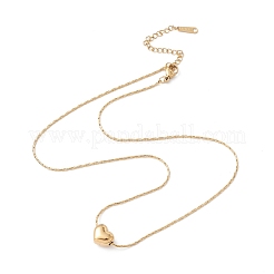 Heart Pendant Necklace with Boston Link Chains&nbsp;NJEW-G074-20G