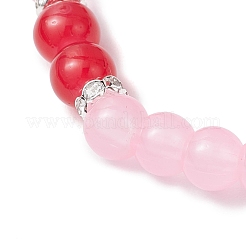 Baking Paint Imitation Jade Glass Round Beaded Charm Bracelets&nbsp;BJEW-JB11737-03