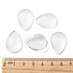 Transparent Teardrop Glass Cabochons&nbsp;GGLA-R024-25x18