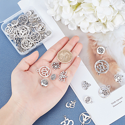 56Pcs 14 Style Tibetan Style Alloy Pendants&nbsp;TIBEP-PH0001-30