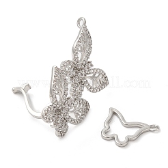 Brass Micro Pave Clear Cubic Zirconia Fold Over Clasps&nbsp;KK-G505-24C-P