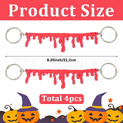 4Pcs Halloween PVC Blood Drip Shoe Chain Decoration with Iron Rings&nbsp;NJEW-SC0001-60