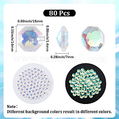 80Pcs Transparent Faceted Glass Connector Charms&nbsp;GLAA-SP0001-88D-02