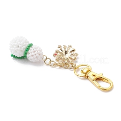 Christmas Seed Glass Beaded Snowman Pendant Decorations&nbsp;HJEW-MZ00398