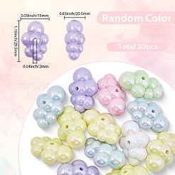 20Pcs UV Plating Acrylic Beads&nbsp;OACR-SP0002-08