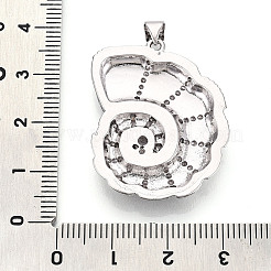 Brass Micro Pave Cubic Zirconia Pendants&nbsp;KK-N268-01P