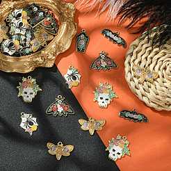 30Pcs 6 Styles Halloween Theme Rack Plating Alloy Enamel Pendants&nbsp;FIND-CJ0002-59