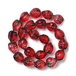 Transparent Glass Enamel Beads Strawberry&nbsp;LAMP-V001-05C