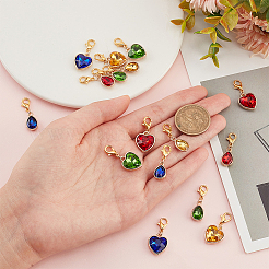 16Pcs 2 Style Alloy with Glass Rhinestone Pendant Decorations&nbsp;HJEW-AB00209