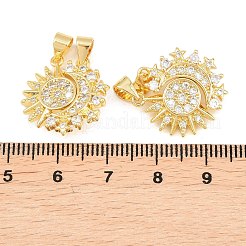 Brass Micro Pave Clear Cubic Zirconia Split Pendants&nbsp;KK-C169-03G