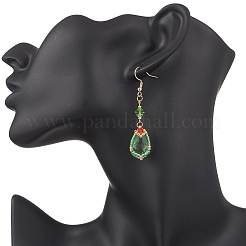 Handmade Glass Seed Beads Teardrop Dangle Earrings&nbsp;EJEW-MZ00576-01