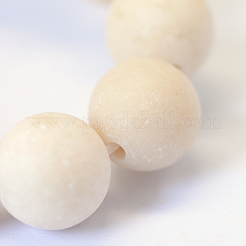 Frosted Natural Fossil Round Bead Strands&nbsp;G-E334-12mm-22