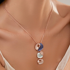 3 Irregular Heart Petal Zinc Alloy Enamel Pendant Necklaces for Women&nbsp;FS-WGE692F-01