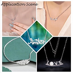 Rhodium Plated 925 Sterling Silver Cable Chains Necklace Makings&nbsp;STER-B001-03P-B