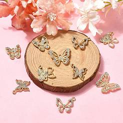 10Pcs 5 Styles Alloy with Rhinestone Pendant&nbsp;FIND-CJ0001-78