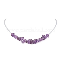 Glass with Natural Gemstone Chip Necklaces&nbsp;NJEW-JN04852