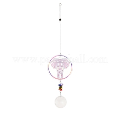 Glass Round Window Hanging Suncatchers&nbsp;DJEW-PW0010-04A