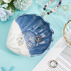 Shell Shape Porcelain Jewelry Plate&nbsp;AJEW-WH2010-77A