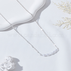 1Pc Zinc Alloy & ABS Plastic Imitation Pearl Round Pendant Necklaces&nbsp;NJEW-LP0009-40S