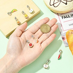 8Pcs 8 Styles Alloy Enamel European Dangle Charms&nbsp;ENAM-CJ0007-04