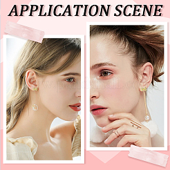 5 Pairs Rack Plating Brass & Cubic Zirconia Stud Earring Findings&nbsp;KK-SC0006-78G