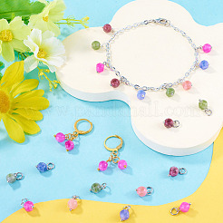 30Pcs Natural Colorful Tourmaline Dice Charms&nbsp;PALLOY-TA00366