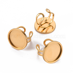 201 Stainless Steel Cuff Ring Findings&nbsp;X-STAS-S080-040F-G