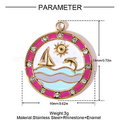 304 Stainless Steel Enamel Pendants&nbsp;STAS-OY008-11G