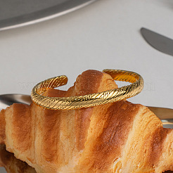 7.6MM 304 Stainless Steel Vintage Crinkled Thin Ppen Cuff Bangles for Women&nbsp;DW7125