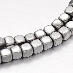 Cube Electroplate Non-magnetic Synthetic Hematite Beads Strands&nbsp;G-P110-03G