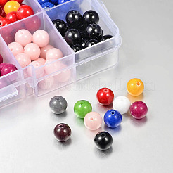 1 Box 10-color Natural Mashan Jade Round Beads&nbsp;G-X0005-02