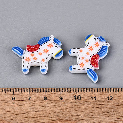 Printed Opaque Resin Beads&nbsp;RESI-N043-07A