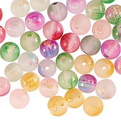 400Pcs 10 Colors Frosted Spray Painted Glass Beads Strands&nbsp;GLAA-CJ0001-39