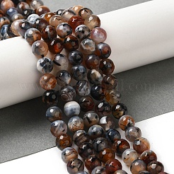 Dyed & Heated Natural Fire Crackle Agate Beads Strands&nbsp;G-P539-B01-15