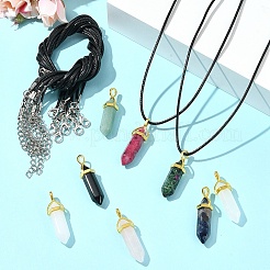 DIY Natural Gemstone & Waxed Cord Necklace Making Kits&nbsp;DIY-FS0008-04A