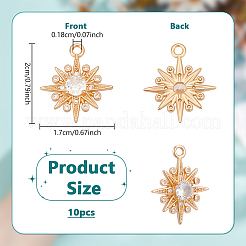 10Pcs Brass Micro Pave Cubic Zirconia Pendants&nbsp;KK-NB0003-94A